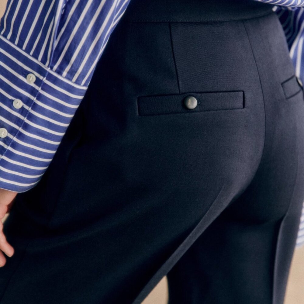 Sezane Damon Trousers in Navy - Picture 2 of 10